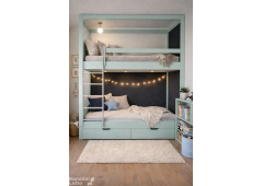Двухъярусная кровать в мятном цвете