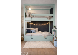 Двухъярусная кровать в мятном цвете