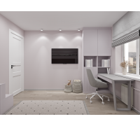 Письменный стол у окна и стеллаж