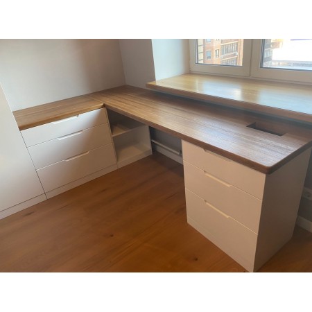 Письменный стол с тумбой и полками из массива дуба, Bambini Letto