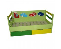 Детская кровать с машинками