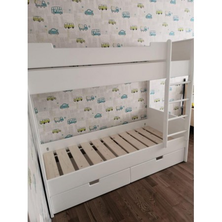 Детская двухъярусная кровать с выкатными ящиками, Bambini Letto