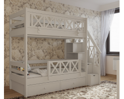 Кровать в стиле прованс с открываемой панелью