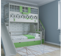 Двухъярусная кровать с горкой