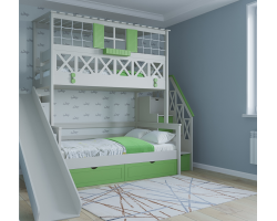 Двухъярусная кровать с горкой