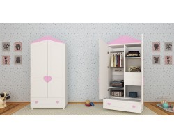 Детский шкаф двухстворчатый Сердечко