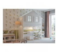 Кровать - домик Сказка с рабочей зоной