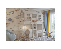 Кровать - домик Теремок с рабочей зоной