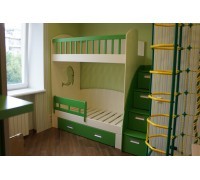 Двухъярусная кровать с лестницей комодом 
