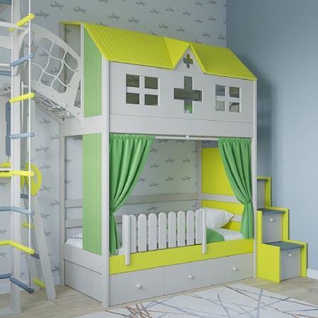 Двухъярусная кровать дом, Bambini Letto