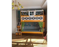 Двухъярусная кровать прованс с открываемой панелью