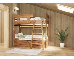 Кровать двухъярусная из массива Ранчо