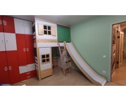 Кровать - чердак с горкой