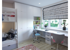 Двойной письменный стол и шкаф