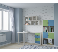 Стол угловой с полками и шкафчиками