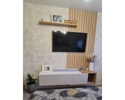 Подвесная тумба и декоративные рейки