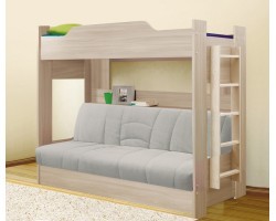 Кровать двухъярусная с диван-кроватью 