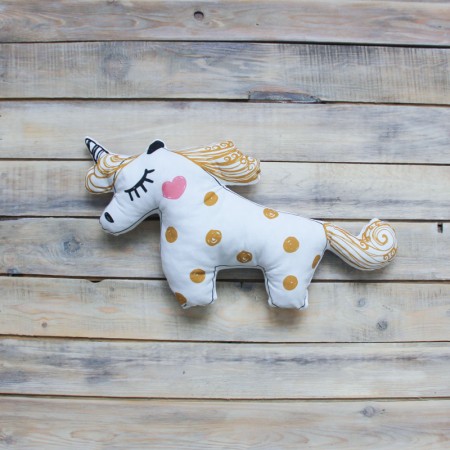 Игрушка-подушка Unicorn Золотая, VamVigvam