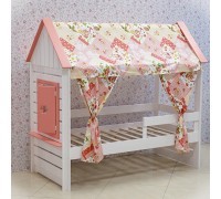 Кровать Домик Нежность Т+ с тканевой крышей