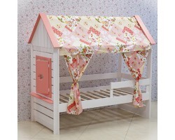 Кровать Домик Нежность Т+ с тканевой крышей