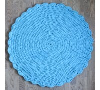 Вязаный коврик Голубой