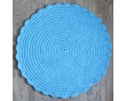 Вязаный коврик Голубой