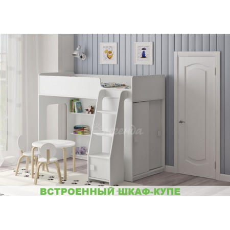 Кровать чердак со шкафом-купе Легенда 42.5.1	, Легенда