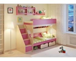 Двухъярусная кровать Легенда 7.3 с полками	