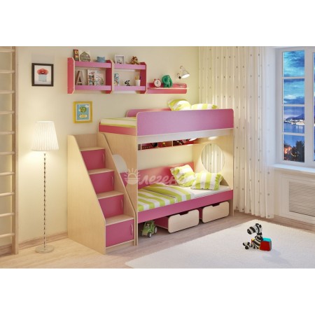 Двухъярусная кровать Легенда 7.3 с полками, Легенда