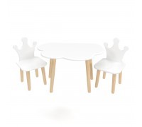 Детский комплект стол Облако и 2 стула Корона белый