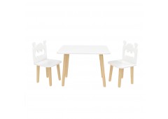 Детский комплект Прямоугольный стол и 2 стула Бэтмен белый