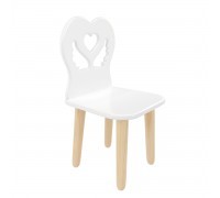 Детский стул Крылья с сердцем белый