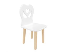 Детский стул Крылья с сердцем белый