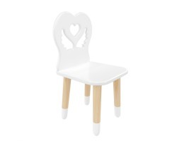 Детский стул Крылья с сердцем белый, с носочками