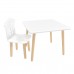 Детский комплект стол Квадратный и стул Домик белый, Bambini Letto