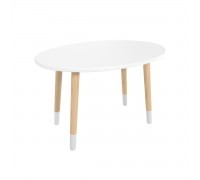 Детский стол Овальный белый, с носочками