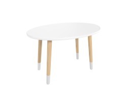 Детский стол Овальный белый, с носочками