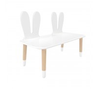 Детская скамейка Уши зайца белая, с носочками