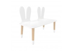 Детская скамейка Уши зайца белая, с носочками