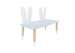 Детская скамейка Уши зайца голубая, с носочками