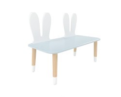 Детская скамейка Уши зайца голубая, с носочками