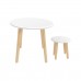 Детский комплект стол и табурет Круглый белый, Bambini Letto