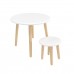 Детский комплект стол и табурет Круглый белый, Bambini Letto