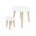 Детский комплект стол и табурет Круглый белый, Bambini Letto