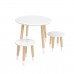 Детский комплект "Круглый" стол и 2 круглых табурета белый, с носочками, Bambini Letto