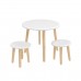 Детский комплект "Круглый" стол и 2 круглых табурета белый, Bambini Letto