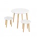 Детский комплект "Круглый" стол и 2 круглых табурета белый, Bambini Letto