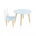 Детский комплект стол Круглый и стул Принц Артур голубой, с носочками, Bambini Letto