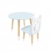Детский комплект стол Круглый и стул Принц Артур голубой, с носочками, Bambini Letto