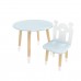 Детский комплект стол Круглый и стул Принц Артур голубой, с носочками, Bambini Letto